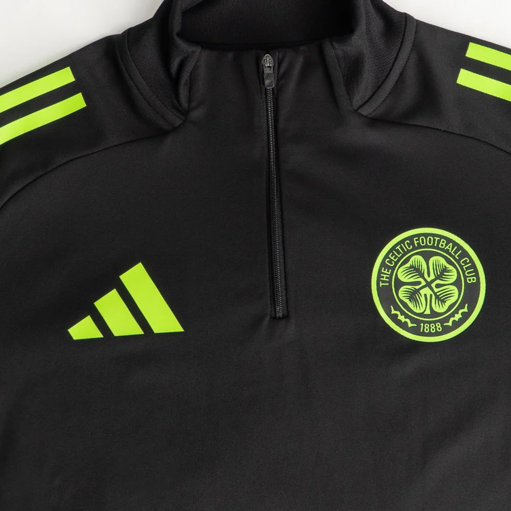 adidas Celtic 2025/26 Black and Neon Green Training Top - Image 4