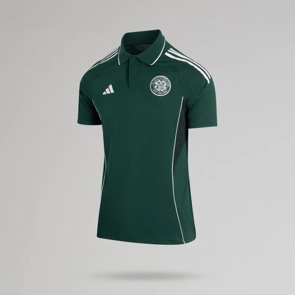 adidas Celtic 2025/26 Dark Green Training Polo Shirt - Image 2