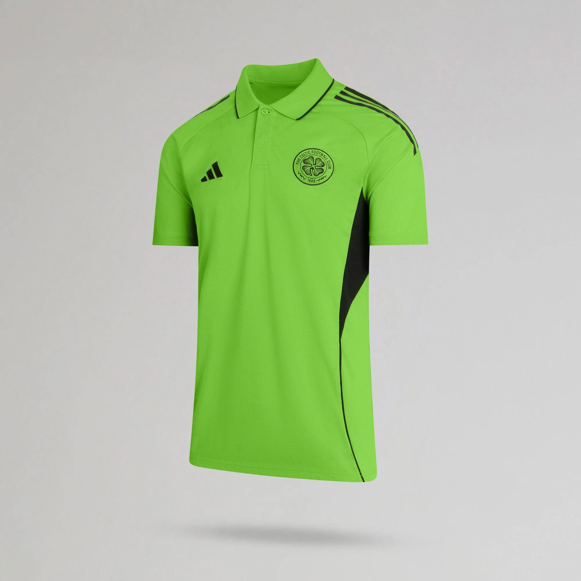 adidas Celtic 2025/26 Green and Black Training Polo Shirt - Image 2