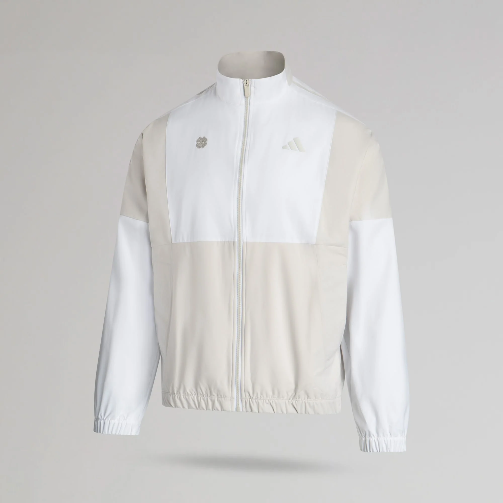 adidas Celtic Golf Beyond Twistweave Full Zip White & Beige Windbreaker - Image 2