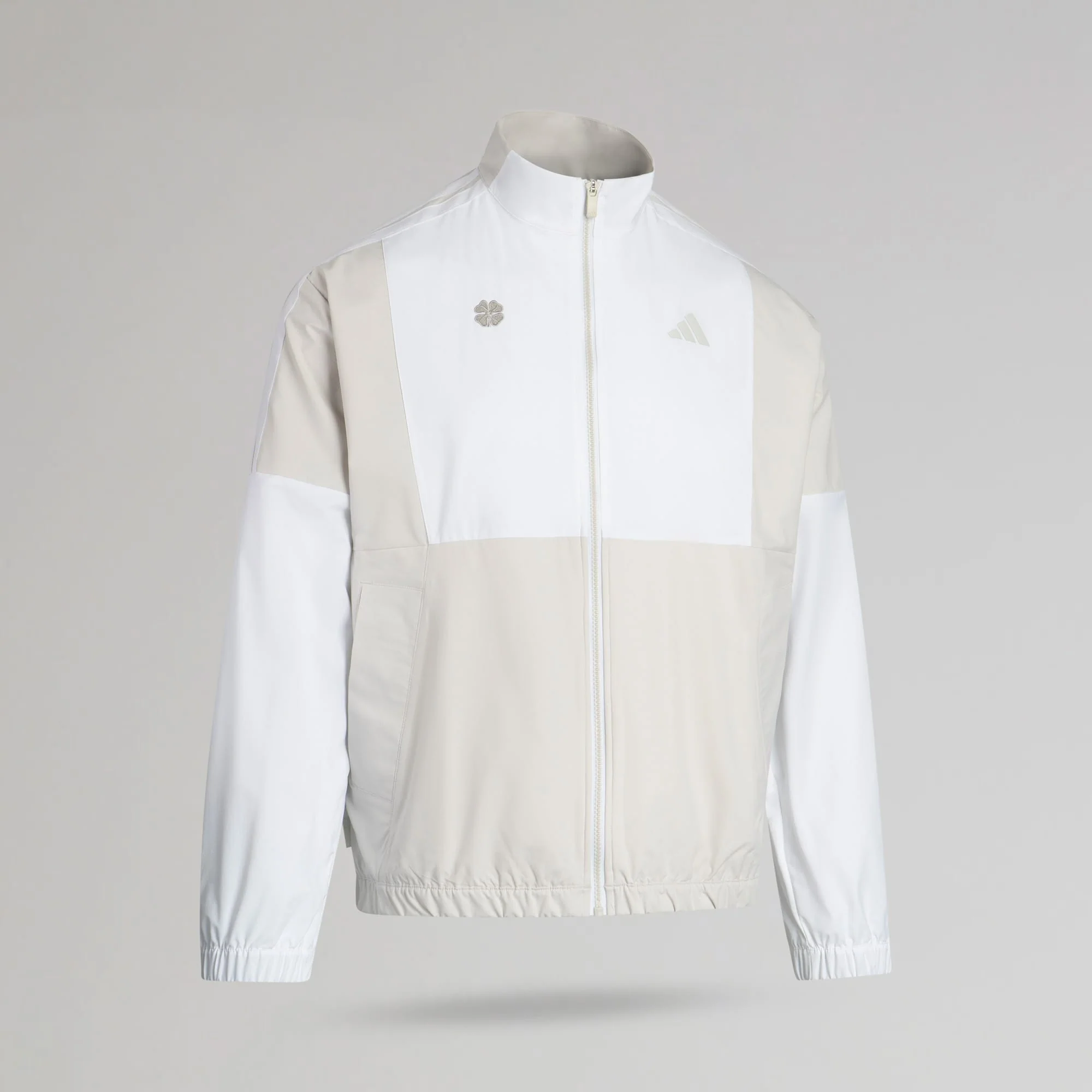 adidas Celtic Golf Beyond Twistweave Full Zip White & Beige Windbreaker - Image 3