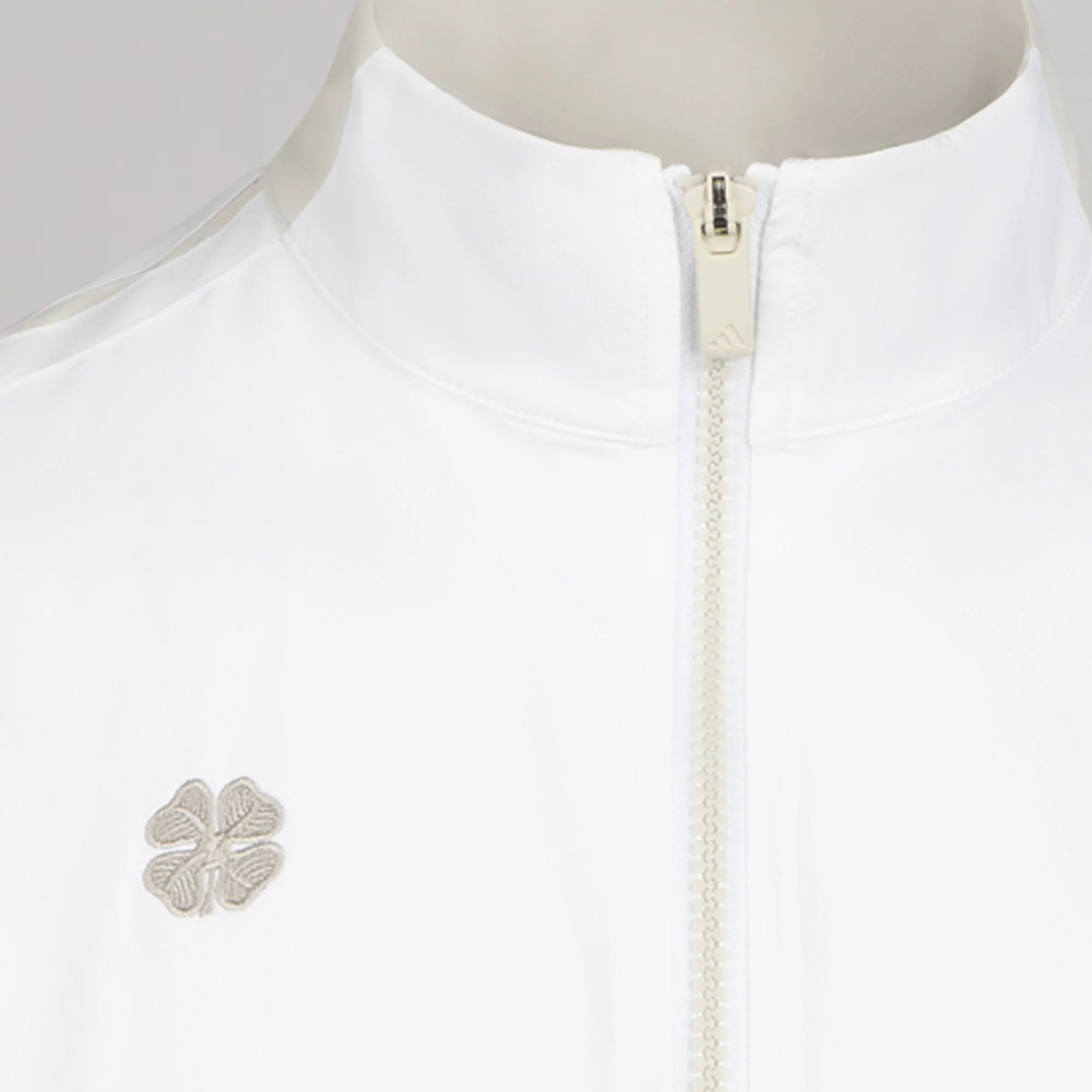 adidas Celtic Golf Beyond Twistweave Full Zip White & Beige Windbreaker - Image 6