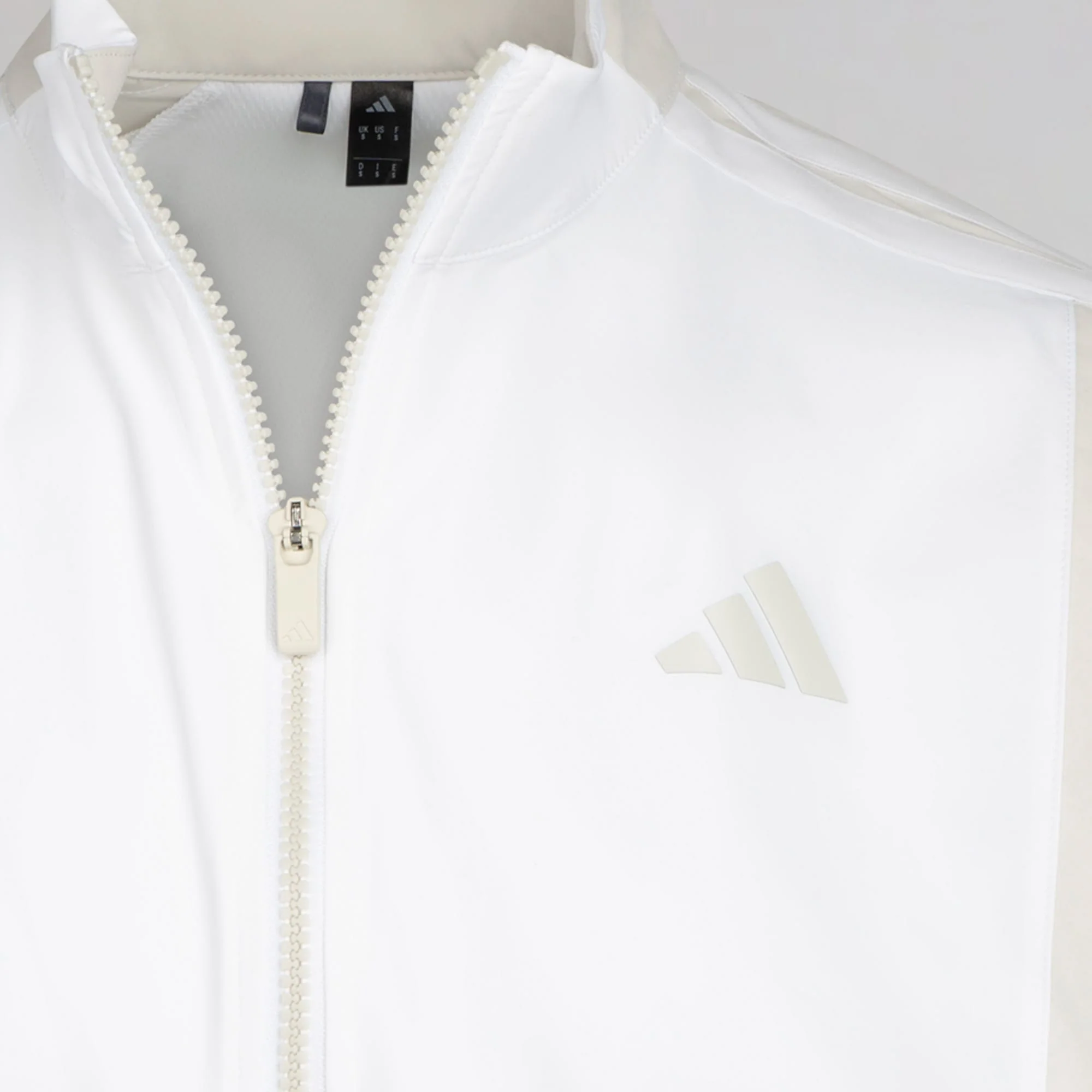 adidas Celtic Golf Beyond Twistweave Full Zip White & Beige Windbreaker - Image 7