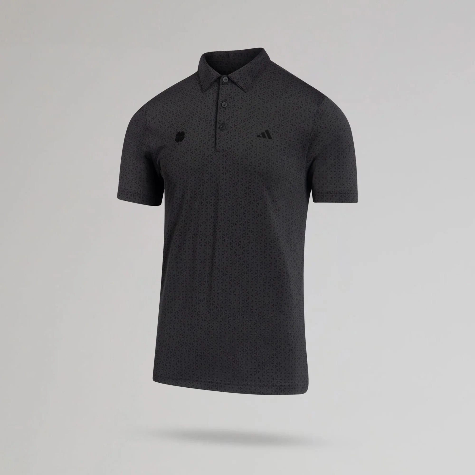 adidas Celtic Golf Ultimate365 Climacool Mesh Tango Print Black Polo Shirt - Image 2