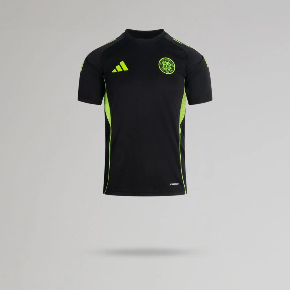 adidas Celtic Junior 2025/26 Black and Neon Green Training Jersey