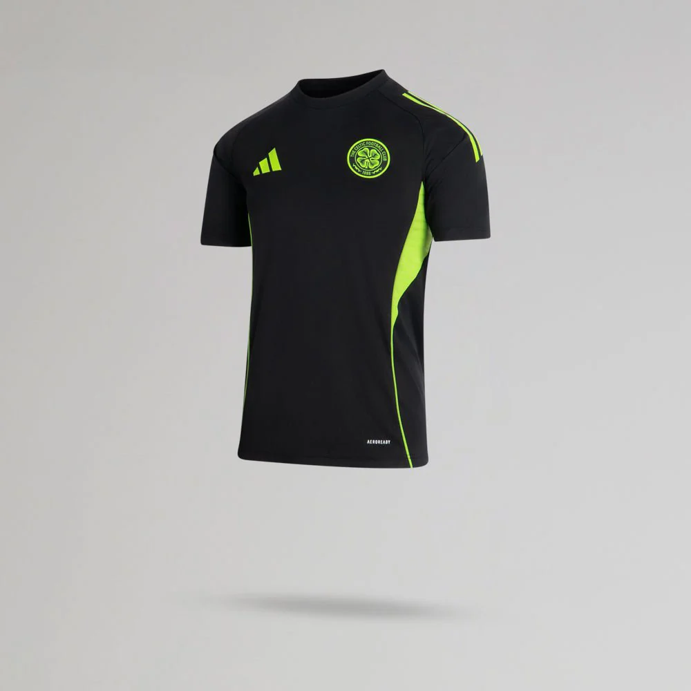 adidas Celtic Junior 2025/26 Black and Neon Green Training Jersey - Image 2