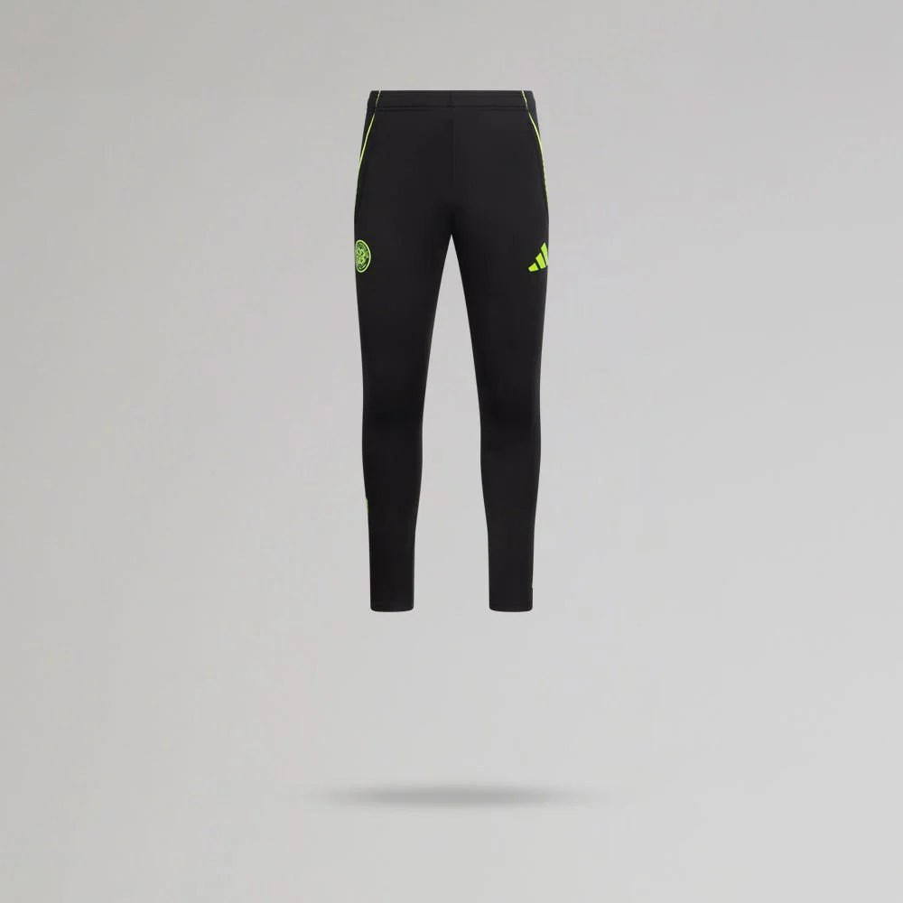 adidas Celtic Junior 2025/26 Black and Neon Green Training Pants