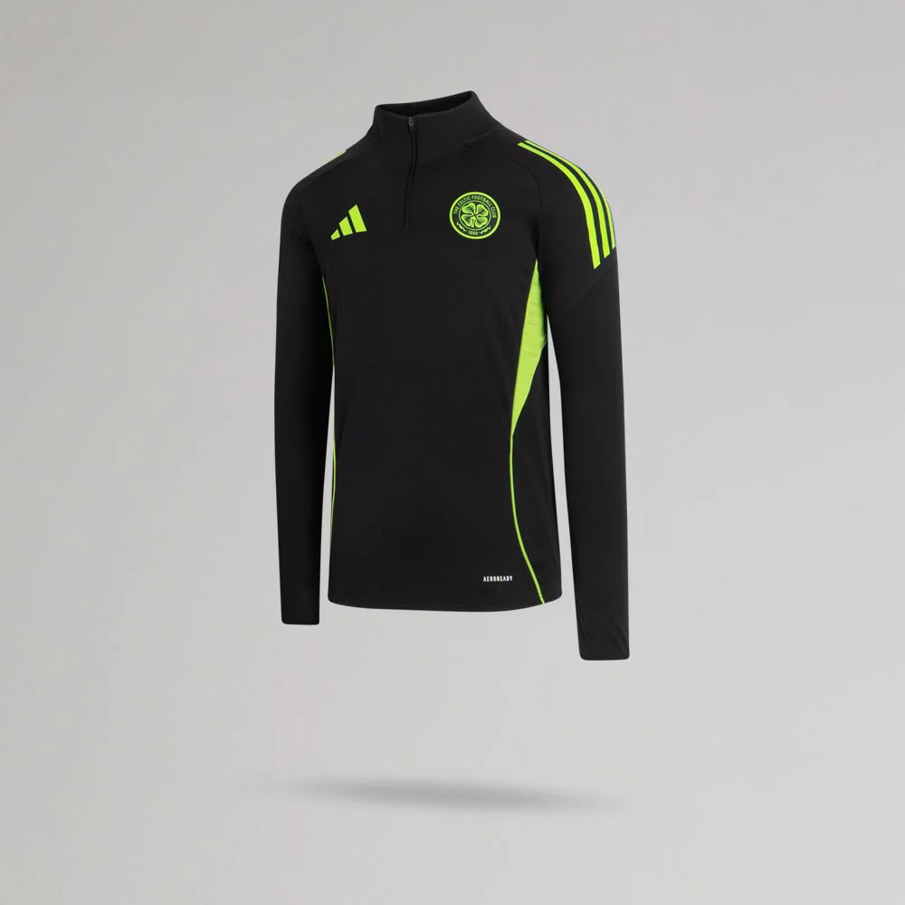 adidas Celtic Junior 2025/26 Black and Neon Green Training Top - Image 2