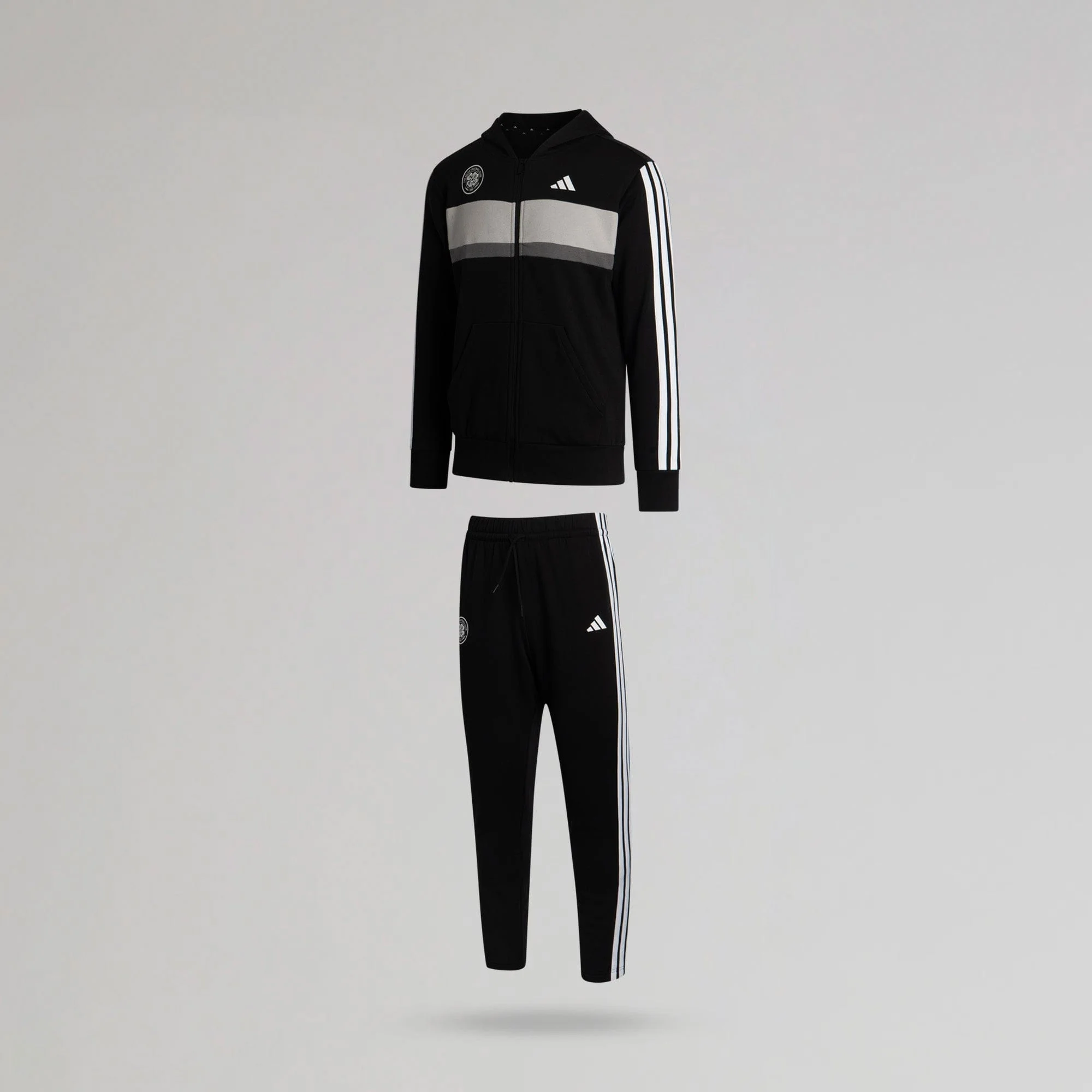 adidas Celtic Junior Black Tracksuit - Image 2