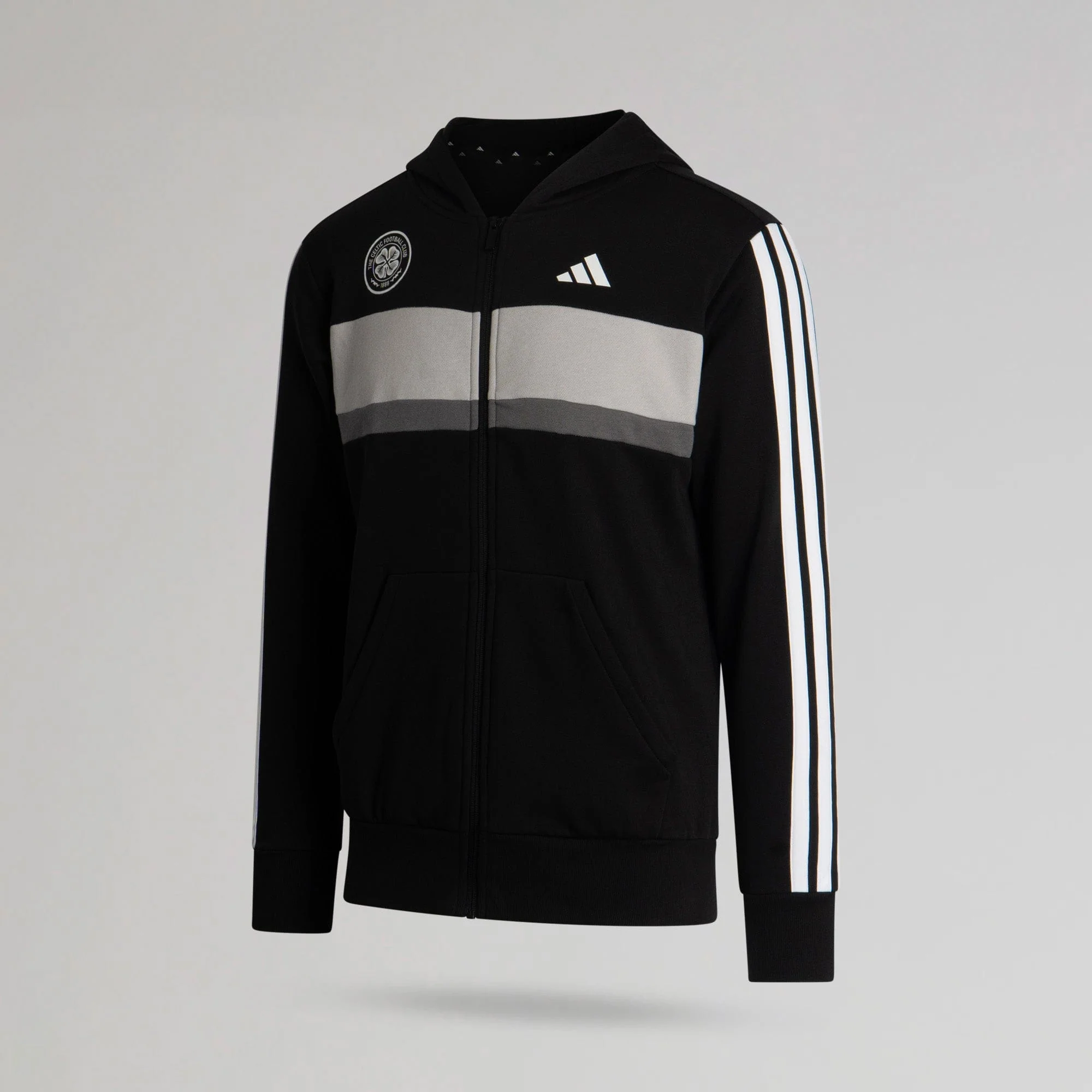 adidas Celtic Junior Black Tracksuit - Image 6
