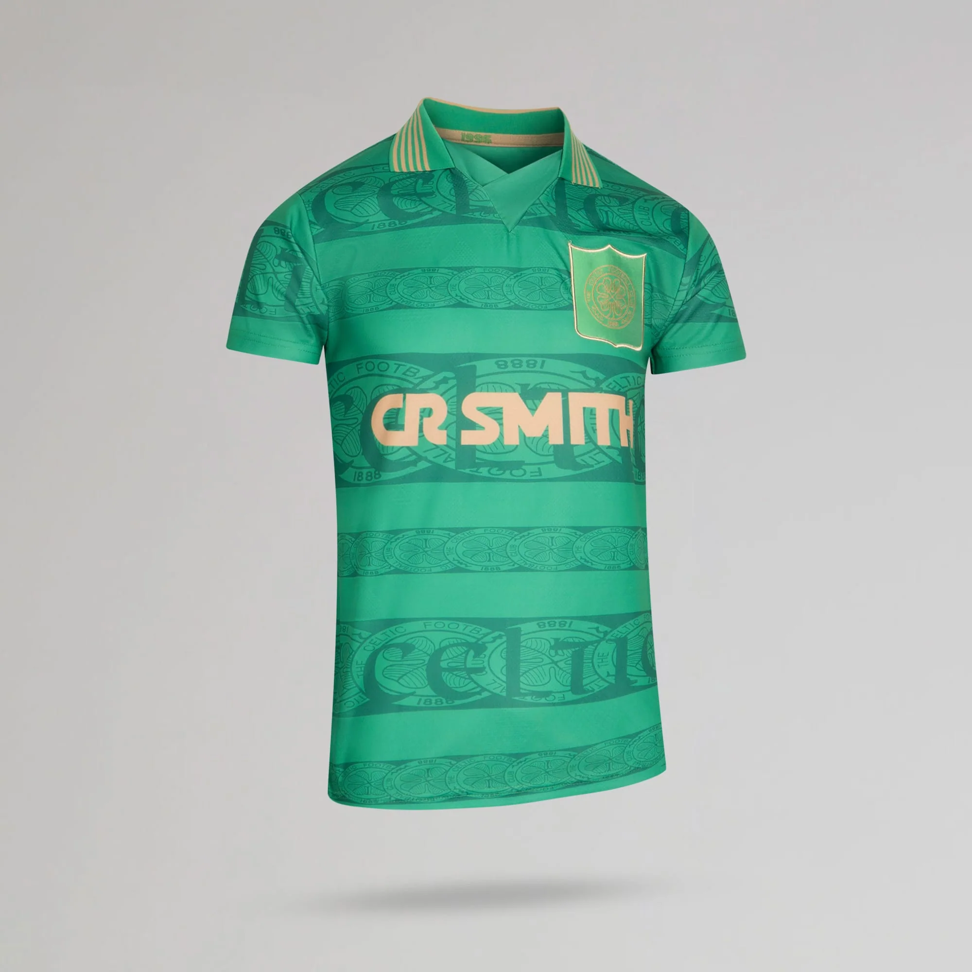 Celtic 1996 Gold Greenout Retro Jersey - Image 3