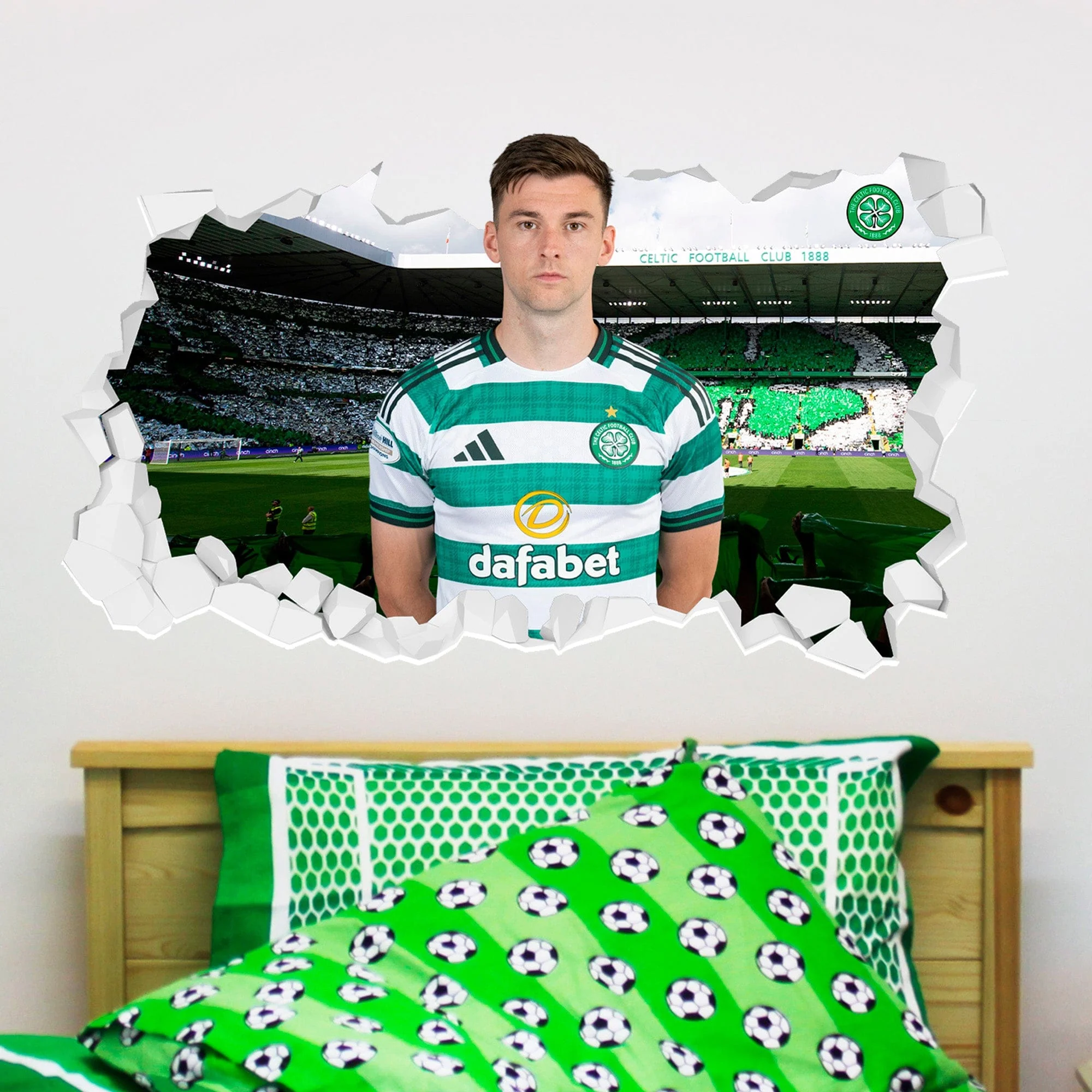 Celtic 2025/26 Kieran Tierney Broken Wall Sticker - Image 2
