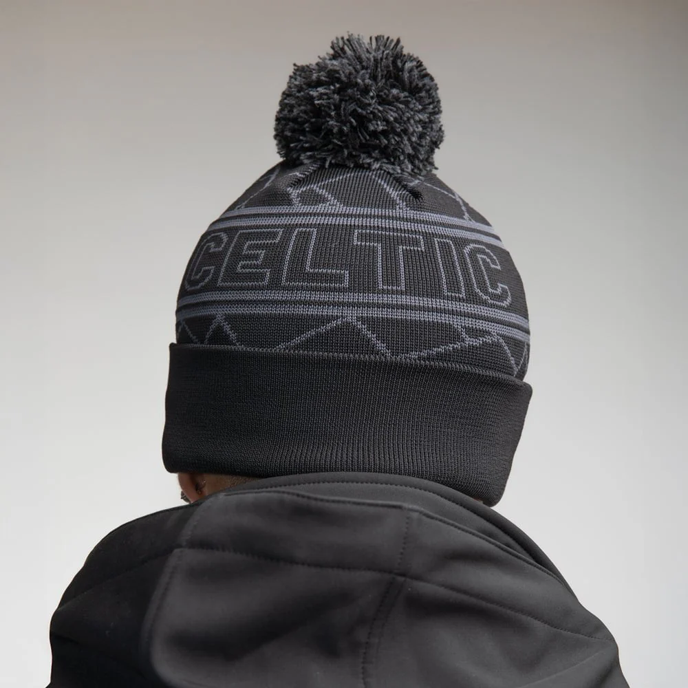 Celtic Black Pom Pom New Era Beanie - Image 3