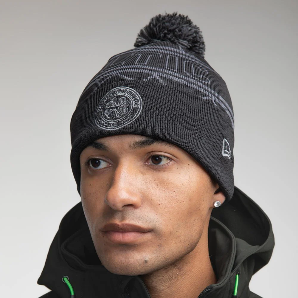 Celtic Black Pom Pom New Era Beanie - Image 4
