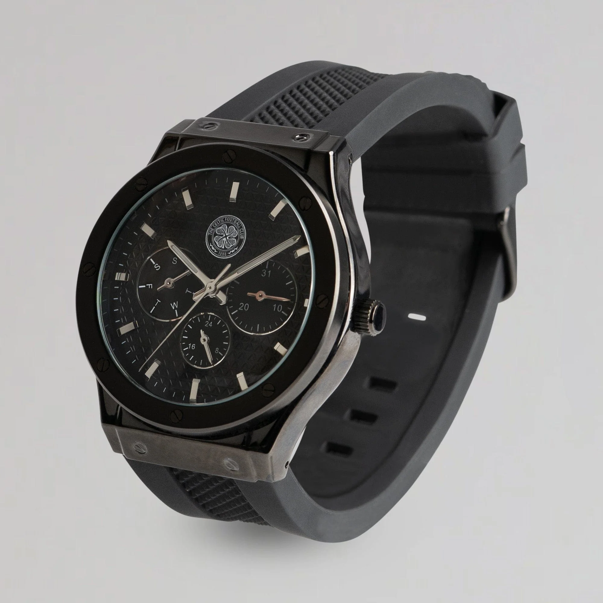 Celtic Black Silicone Strap Watch - Image 3