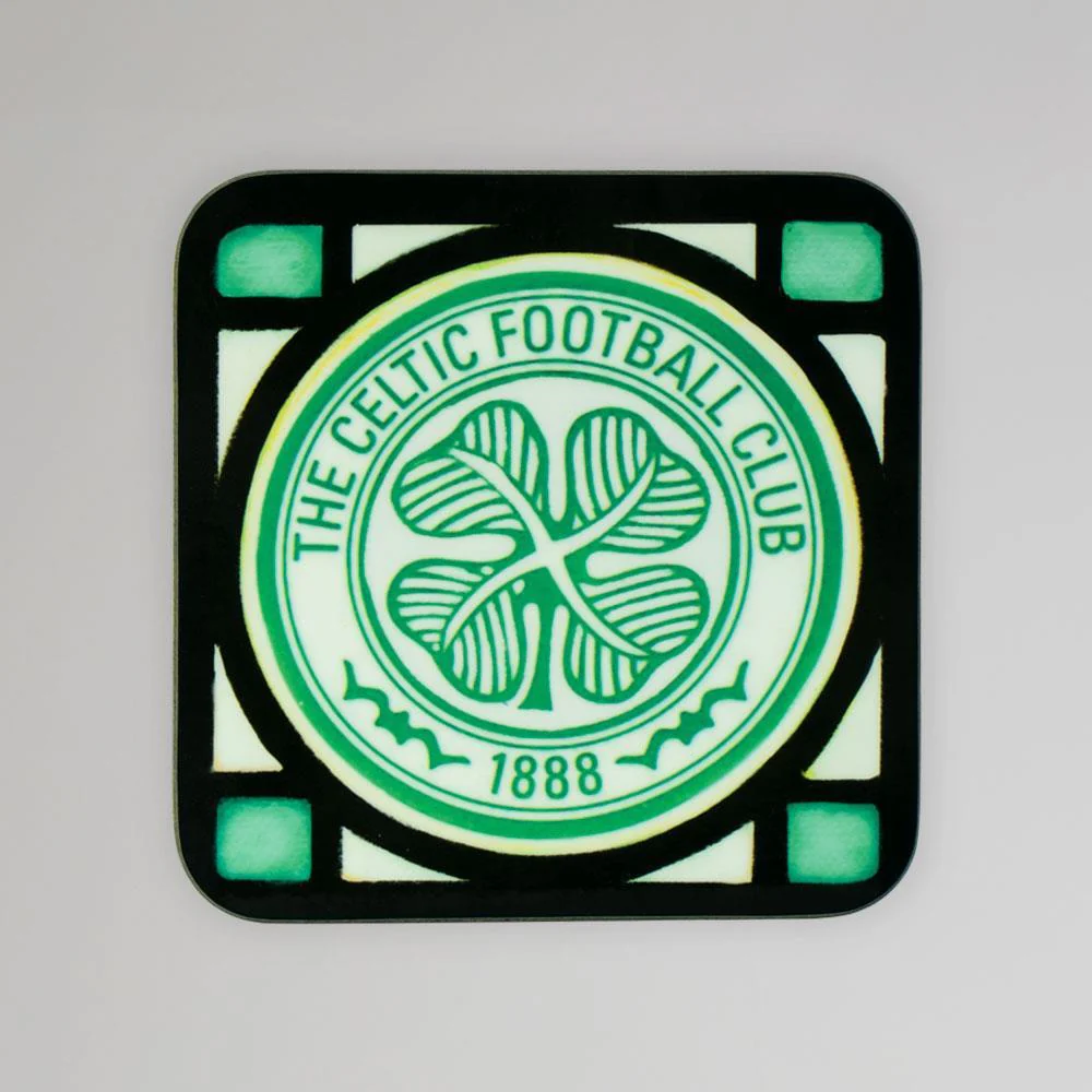 Celtic Crest Stain Glass Print Coaster