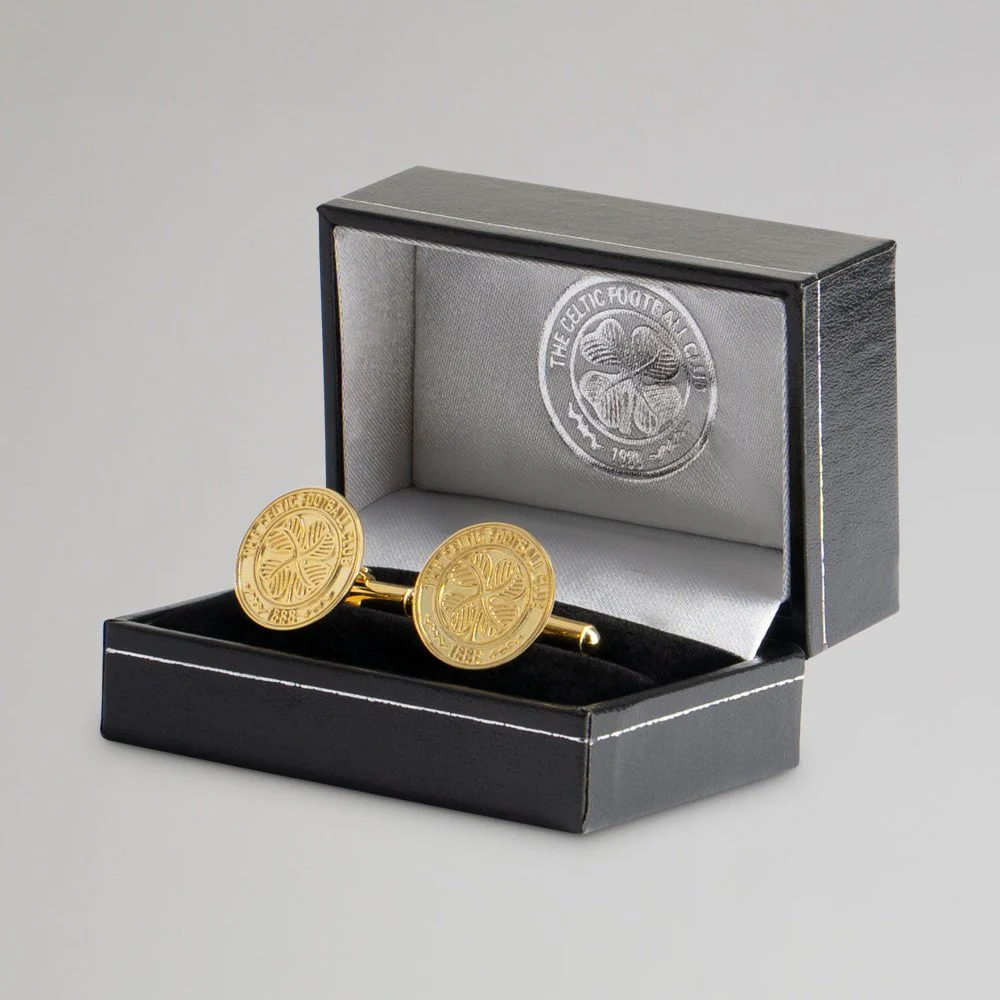 Celtic Gold Plated Crest Cufflinks - Image 2
