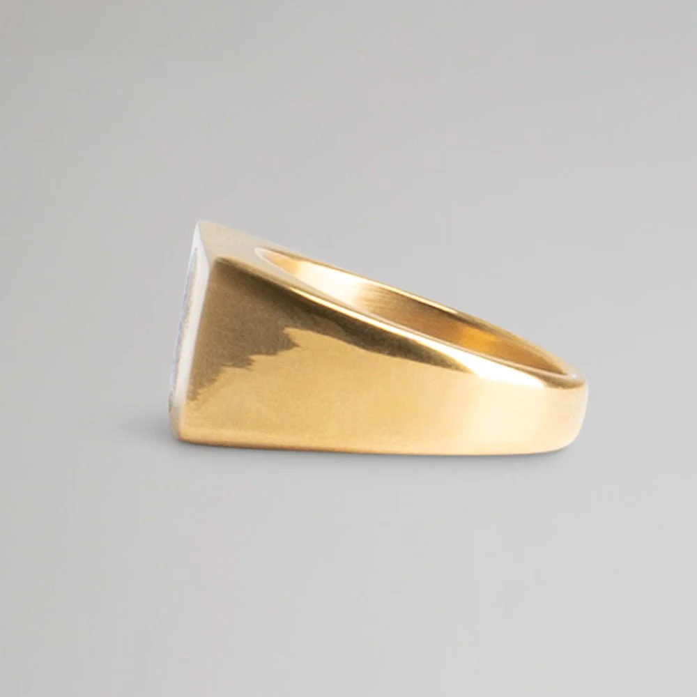Celtic Gold Plated Signet Ring - Image 3