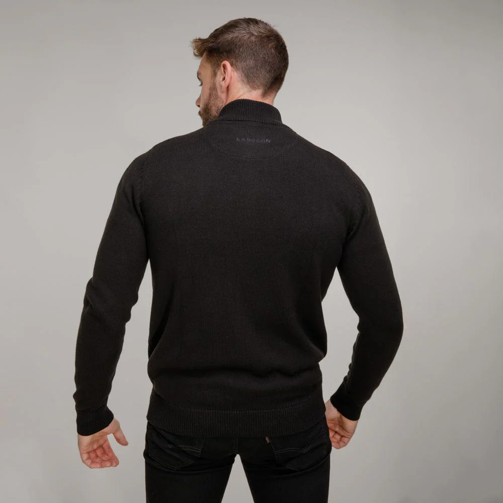 Celtic Henrik Larsson Black Knitted Quarter Zip - Image 3