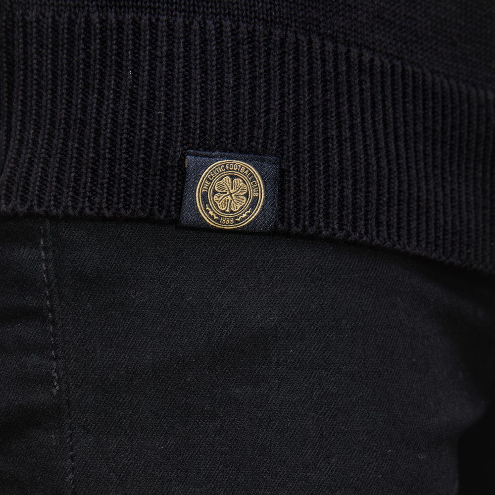 Celtic Henrik Larsson Black Knitted Quarter Zip - Image 5