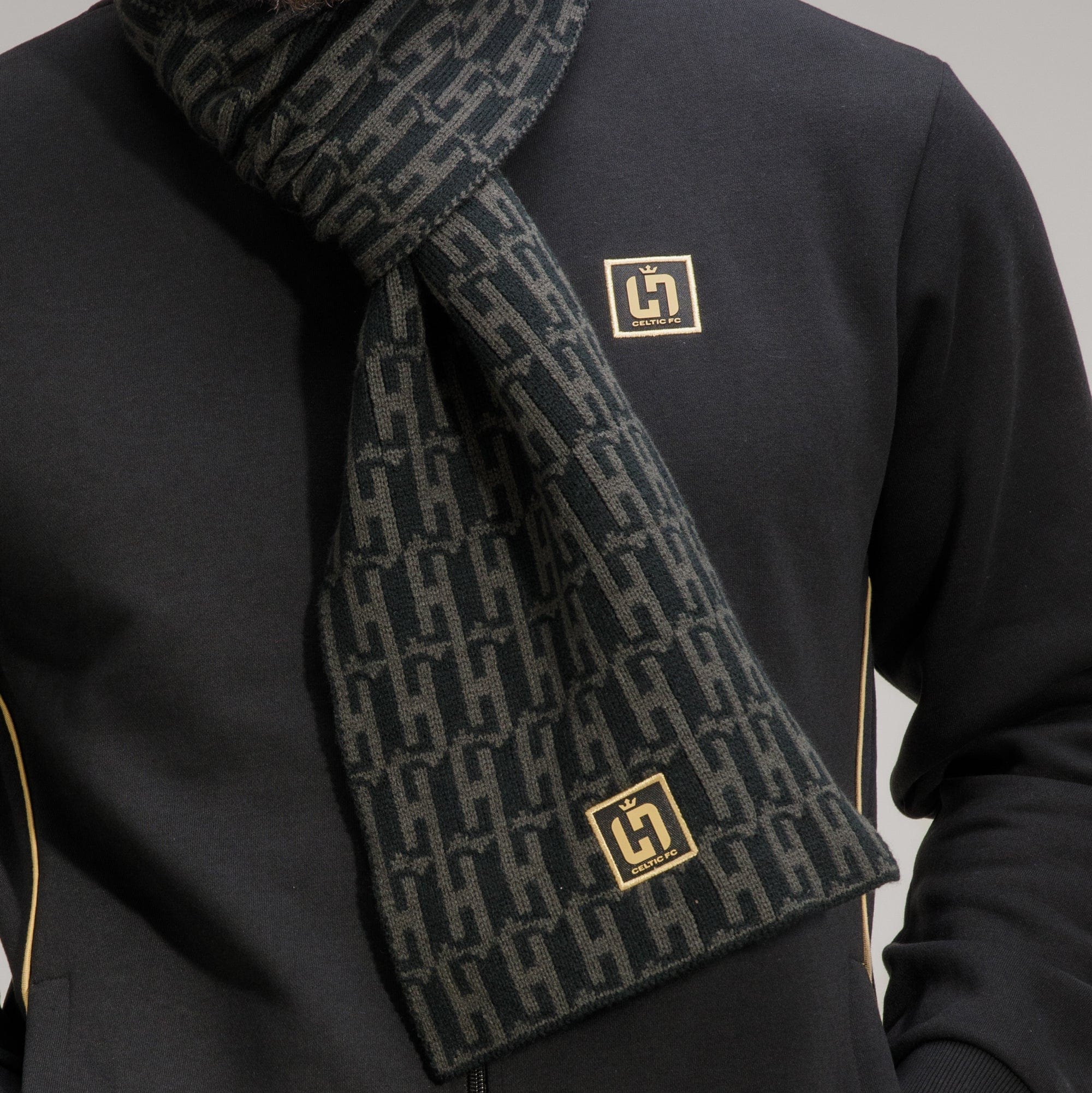 Celtic Henrik Larsson Black Monogram Scarf - Image 2