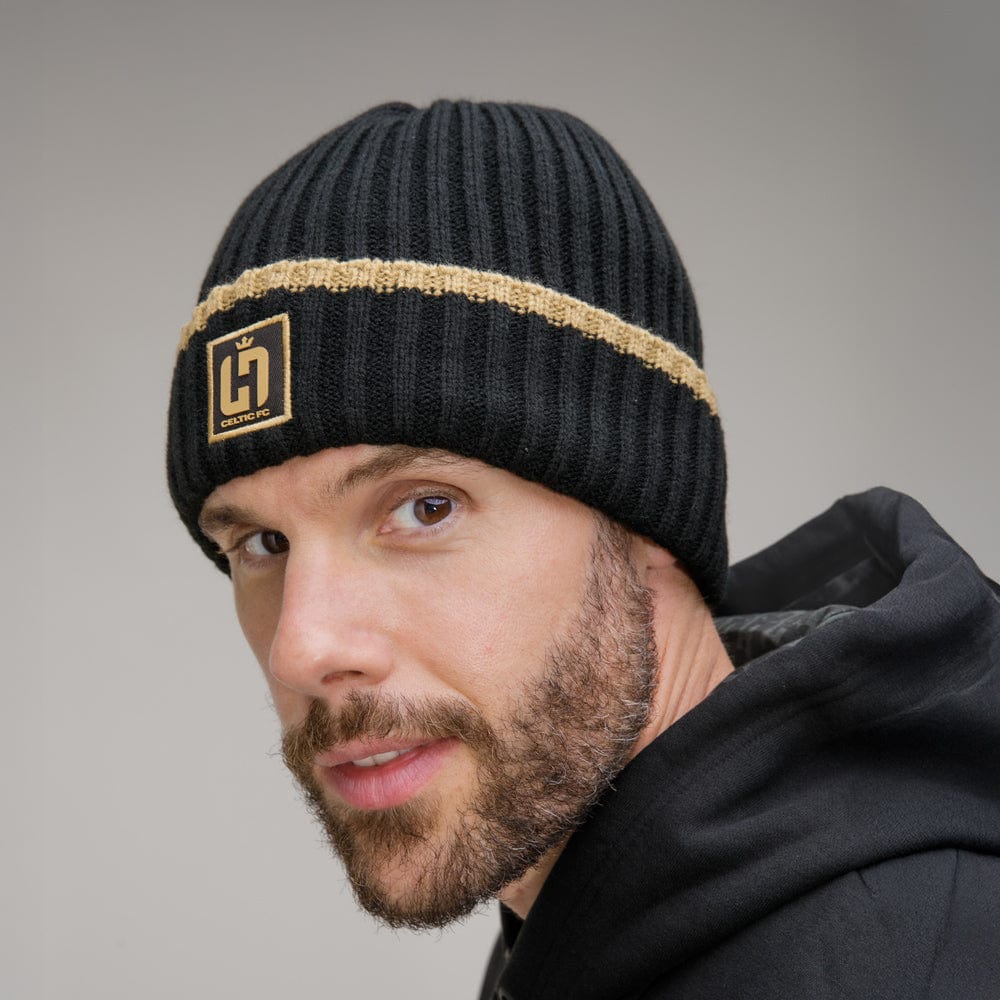 Celtic Henrik Larsson Black Ribbed Beanie - Image 2