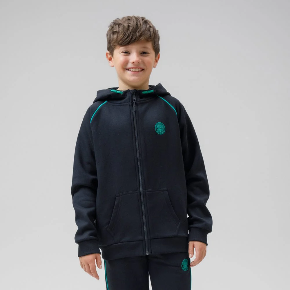 Celtic Junior Black Front Zip Hoodie - Image 4