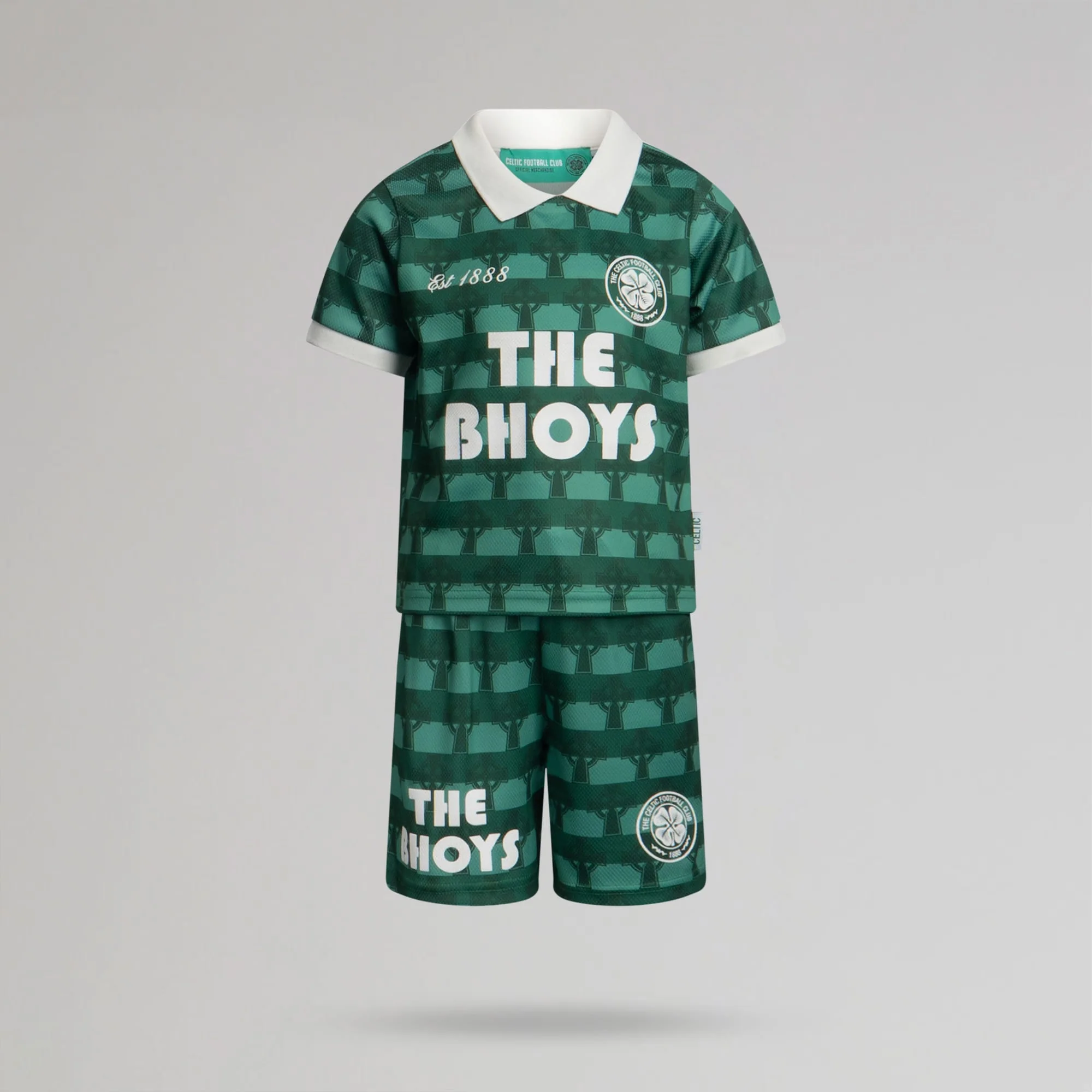 Celtic Junior Cross Print Green Jersey - Image 5
