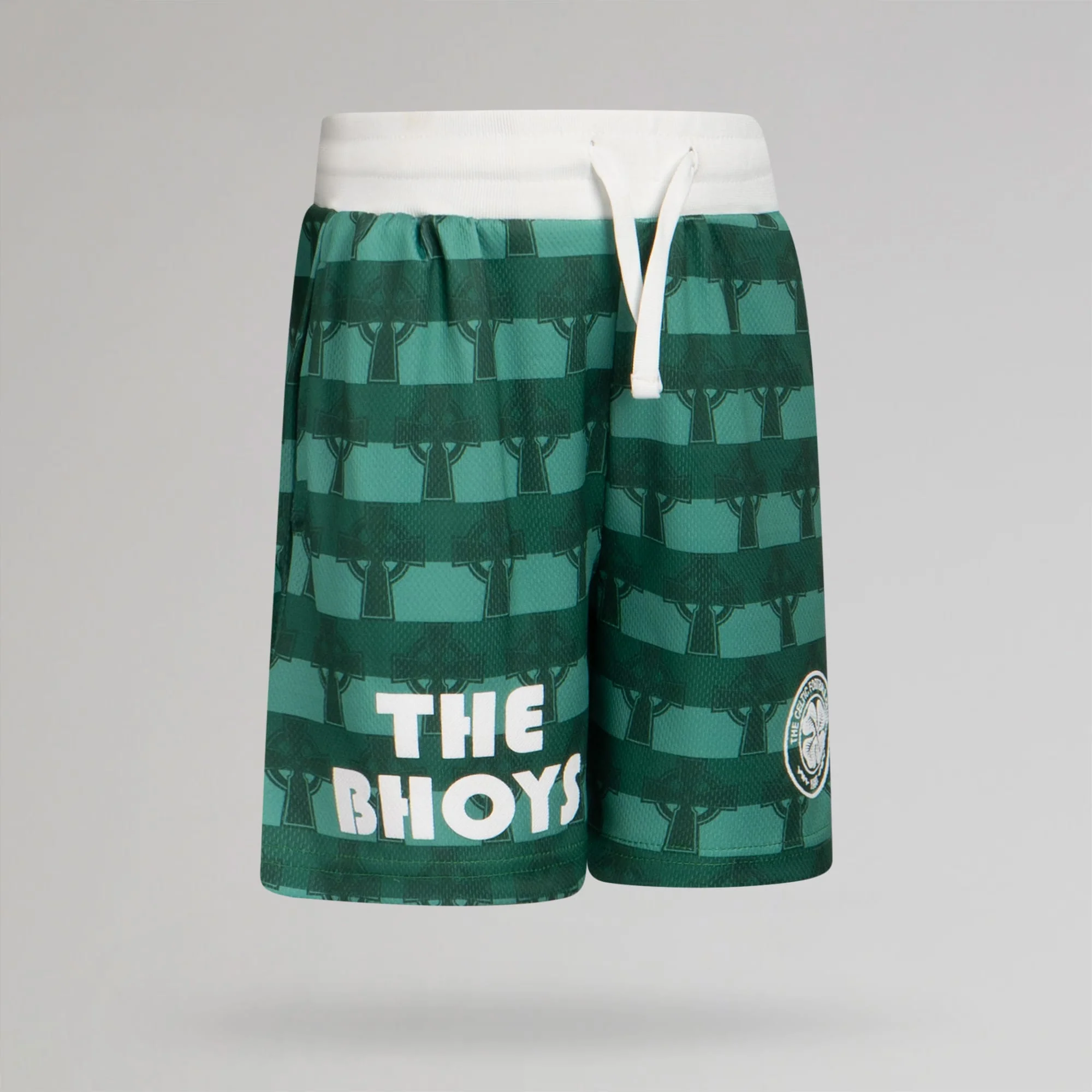 Celtic Junior Cross Print Green Shorts - Image 3