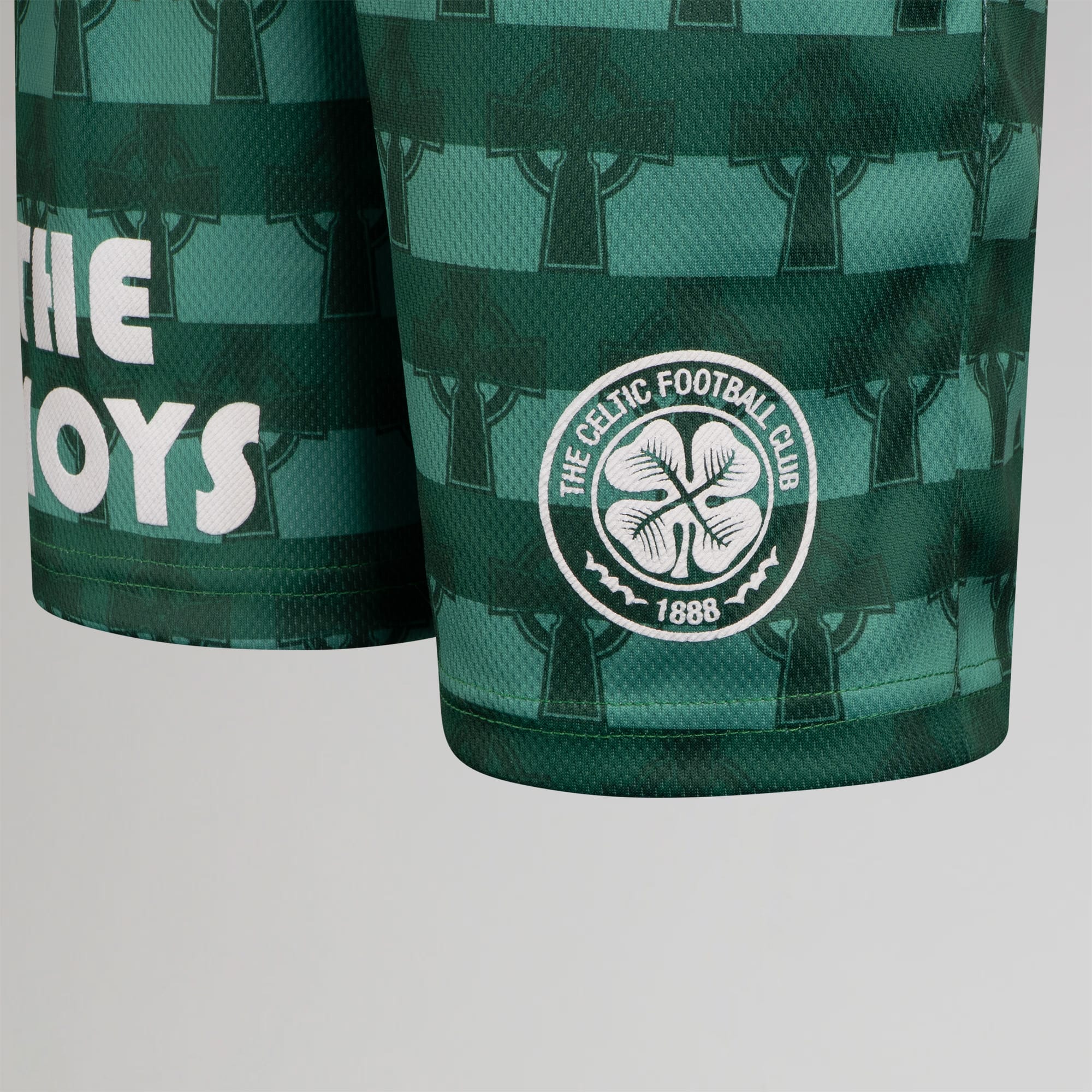 Celtic Junior Cross Print Green Shorts - Image 6