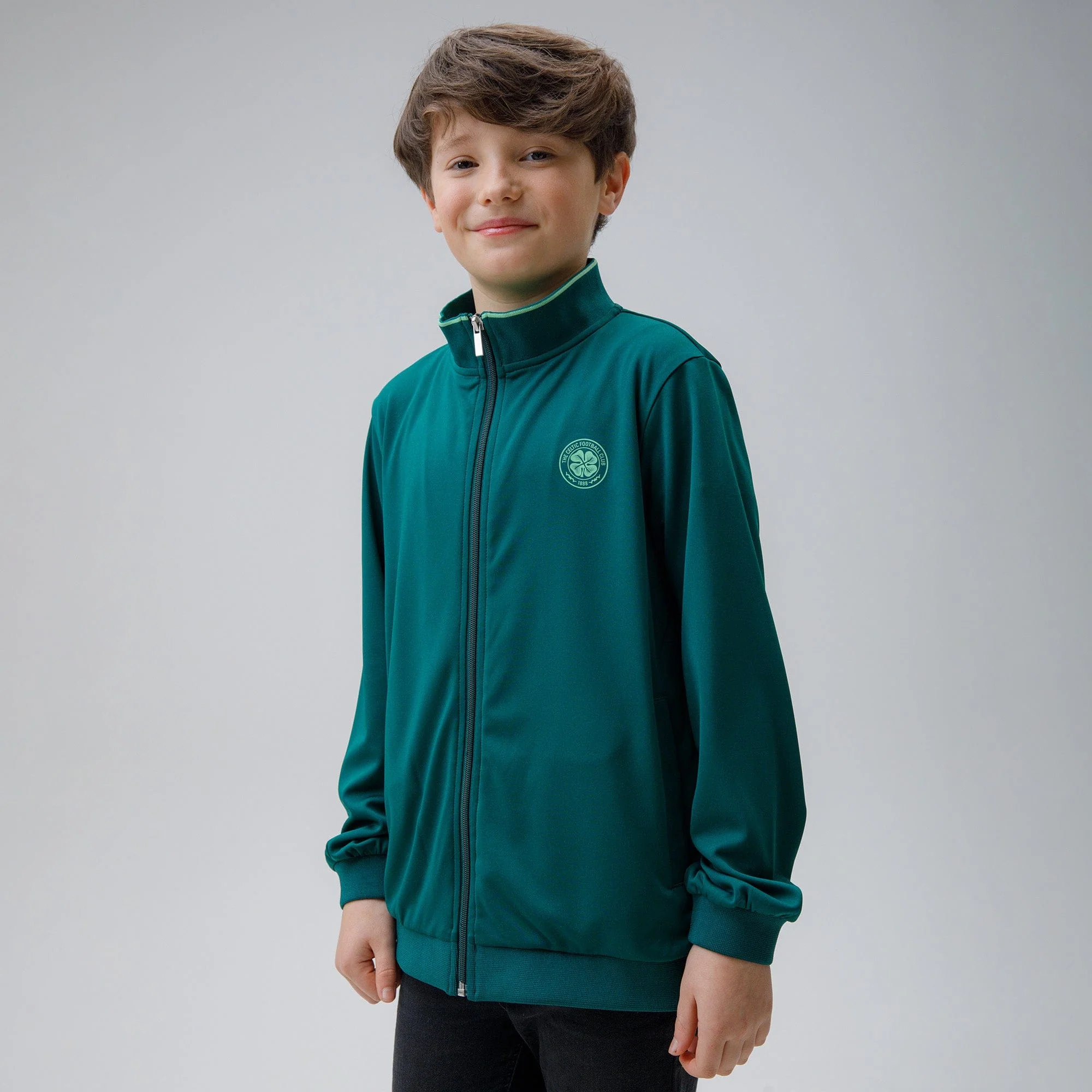 Celtic Junior Dark Green Track Jacket - Image 2