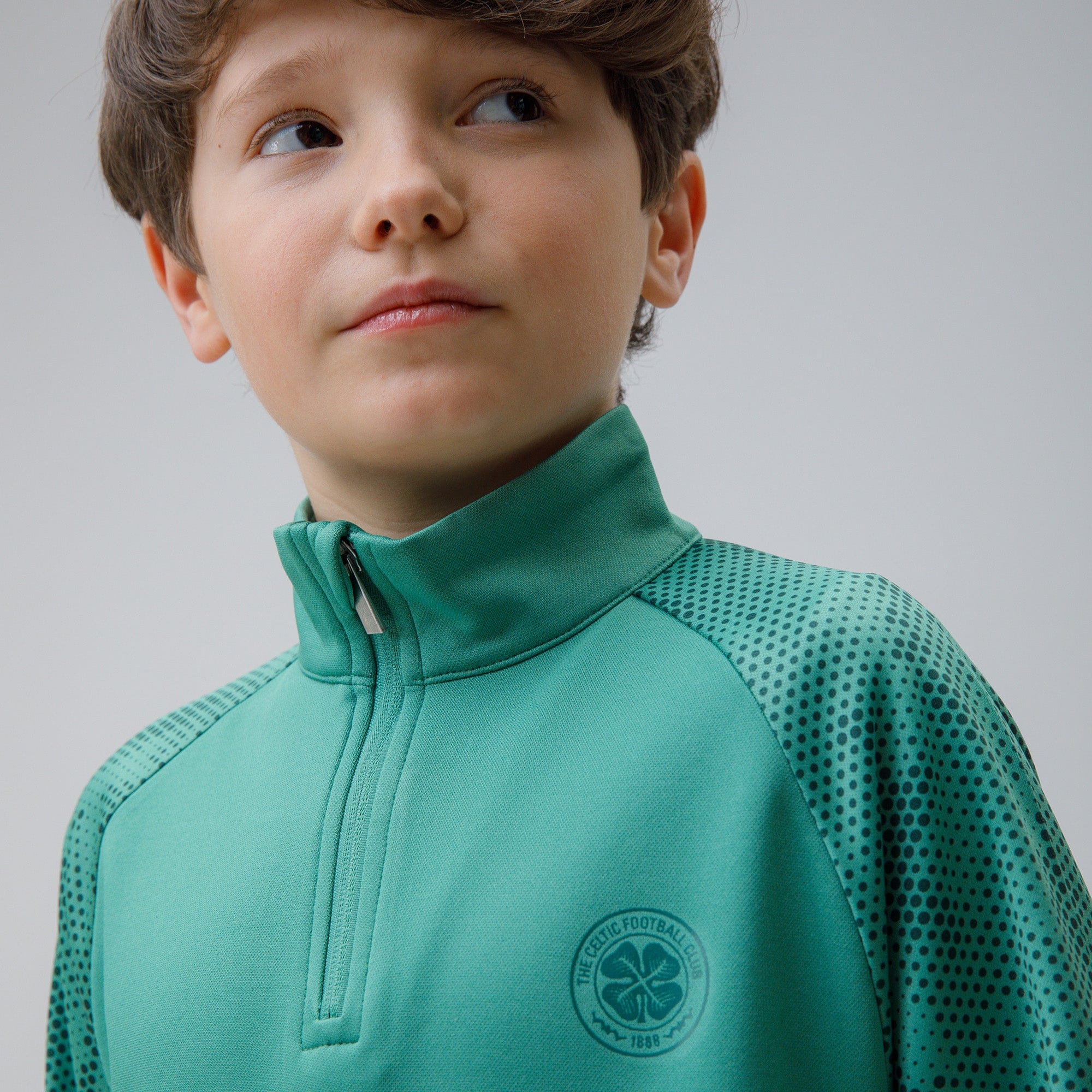 Celtic Junior Dot Print Green Quarter Zip - Image 4