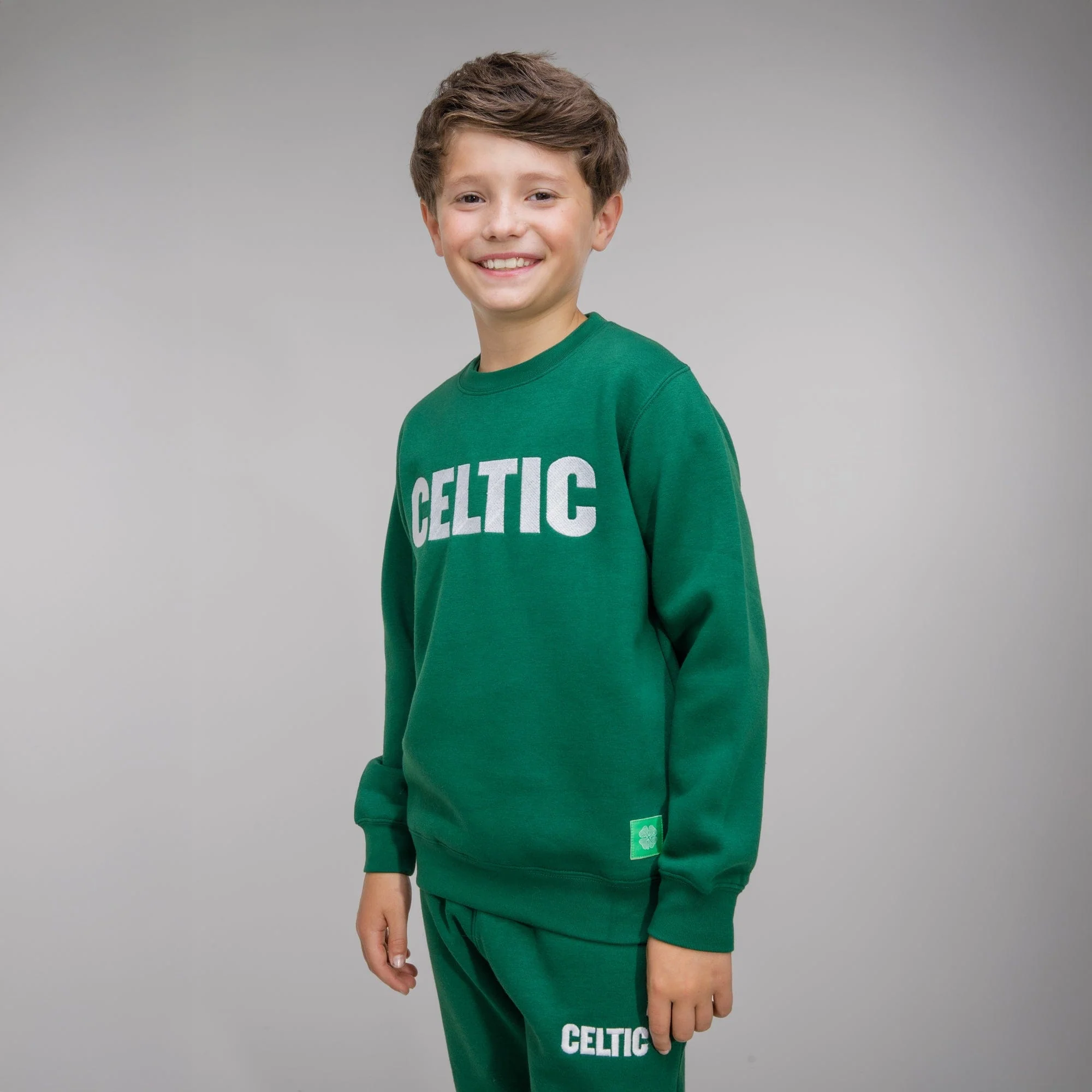 Celtic Junior Green Text Crewneck Sweatshirt - Image 2