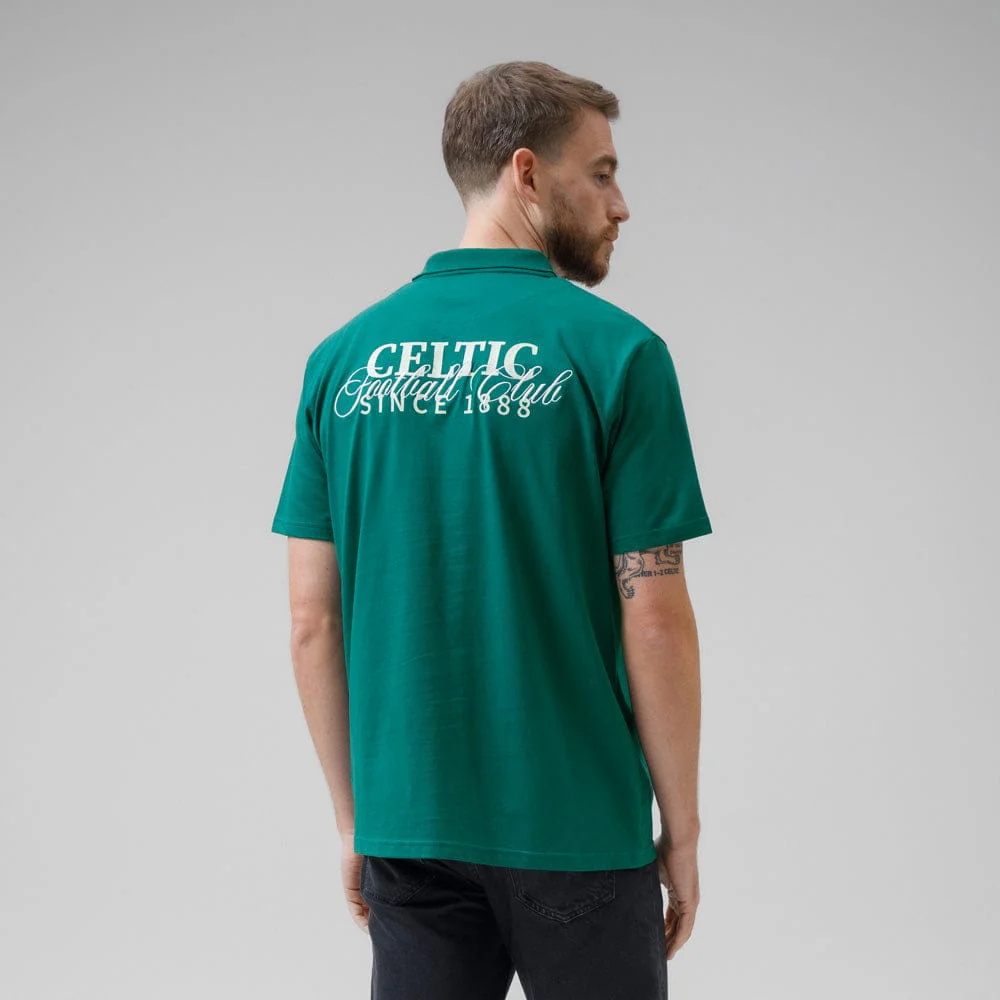 Celtic Men's Back Print Dark Green Polo Shirt - Image 2