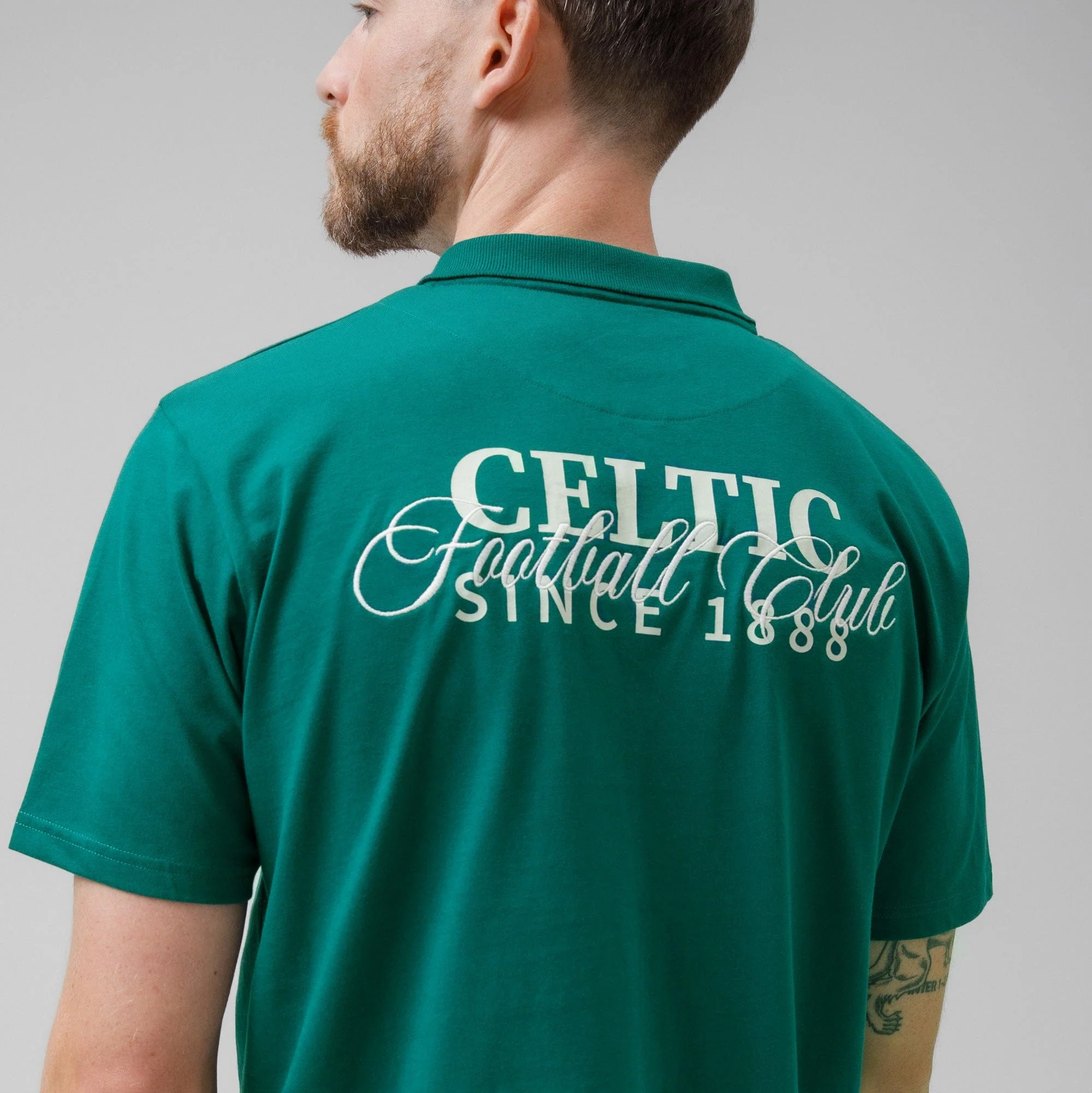 Celtic Men's Back Print Dark Green Polo Shirt - Image 4