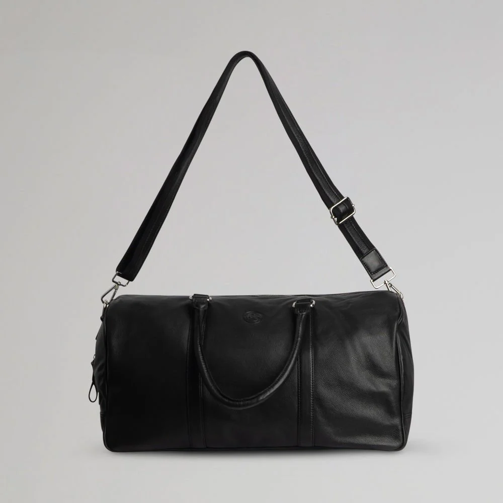 Celtic Premium Black Leather Holdall - Image 3