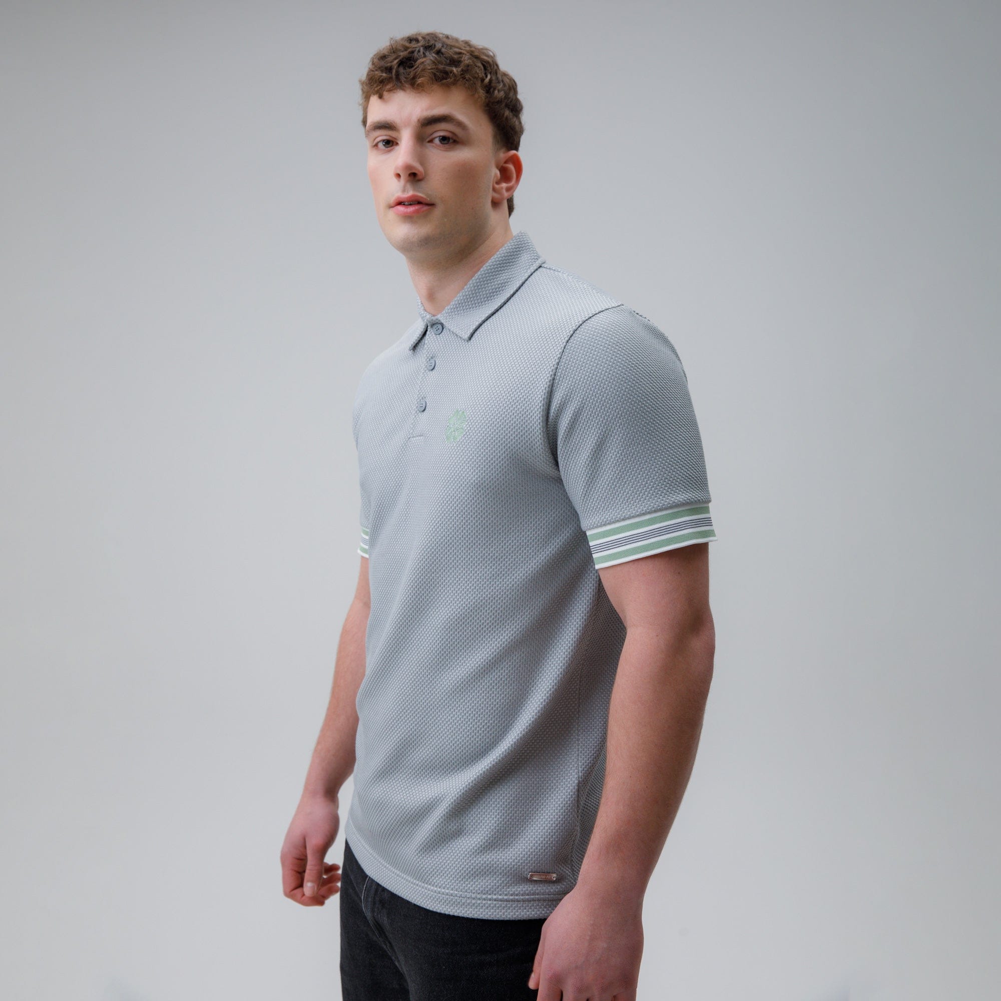 Celtic Waffle Grey Polo Shirt - Image 2