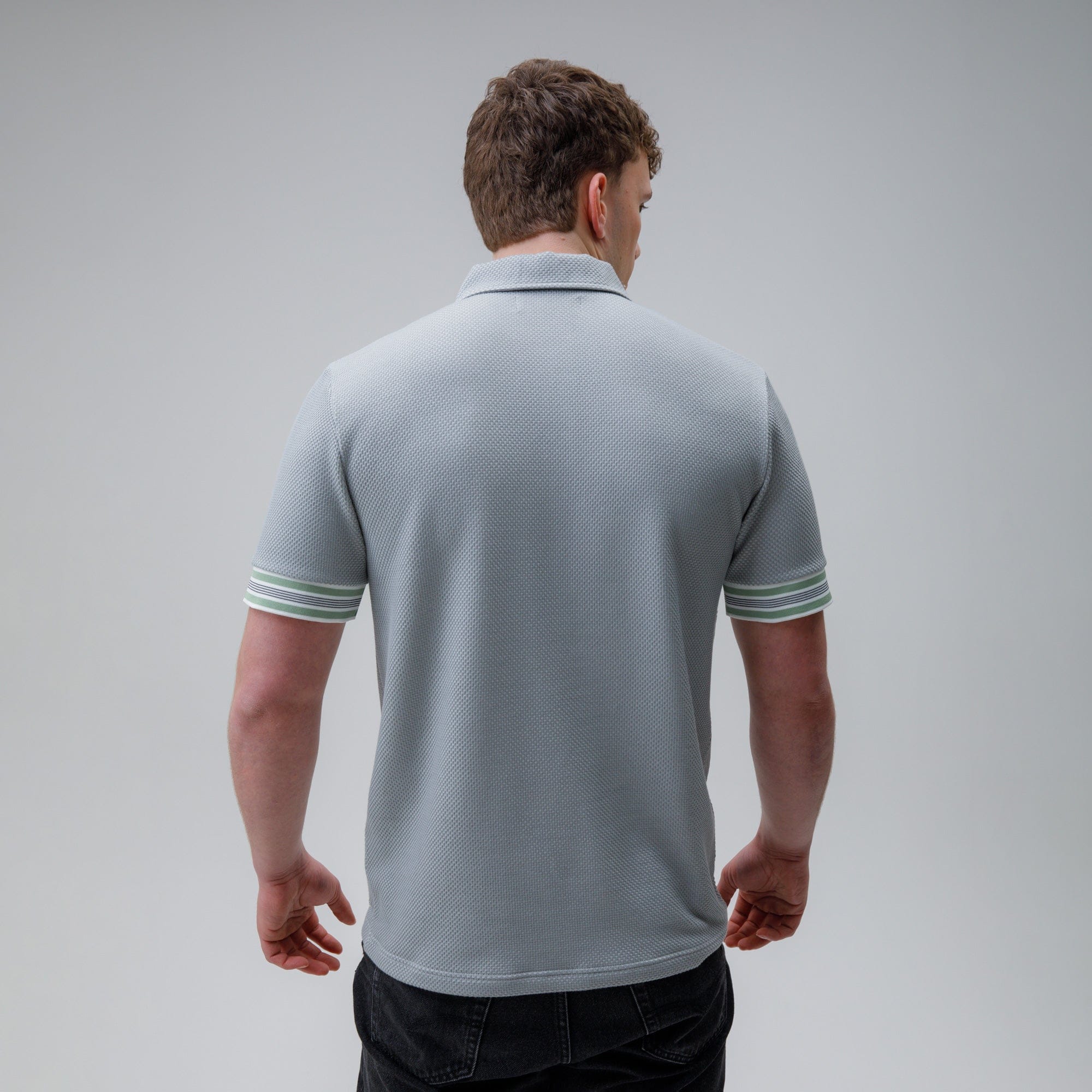 Celtic Waffle Grey Polo Shirt - Image 3