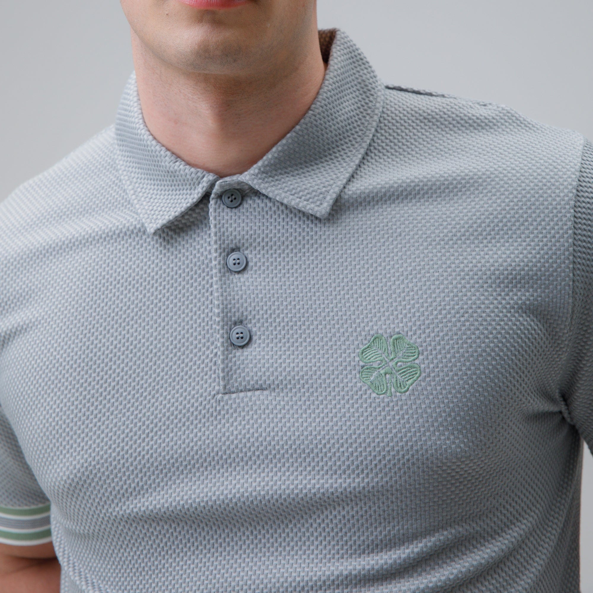 Celtic Waffle Grey Polo Shirt - Image 4