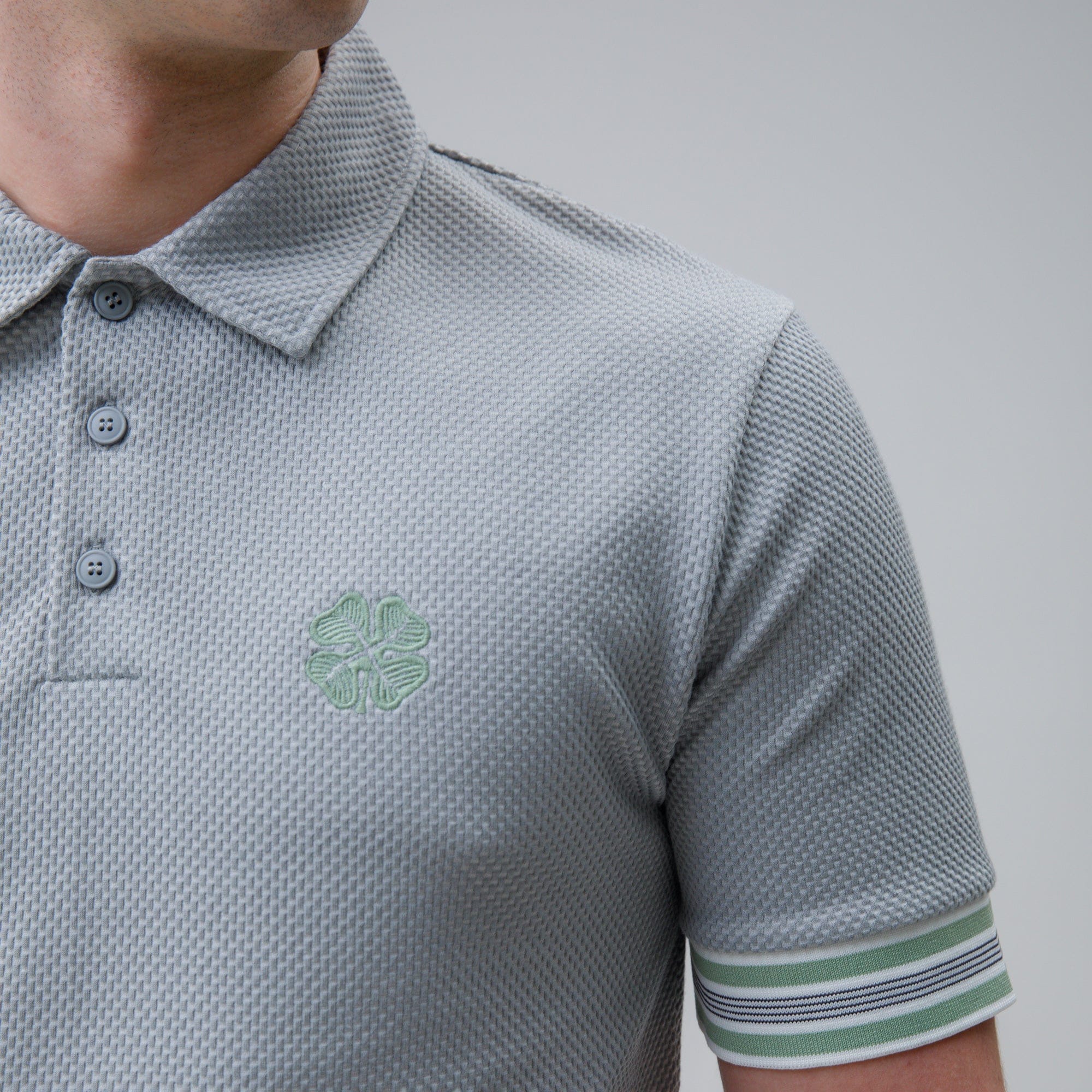Celtic Waffle Grey Polo Shirt - Image 5