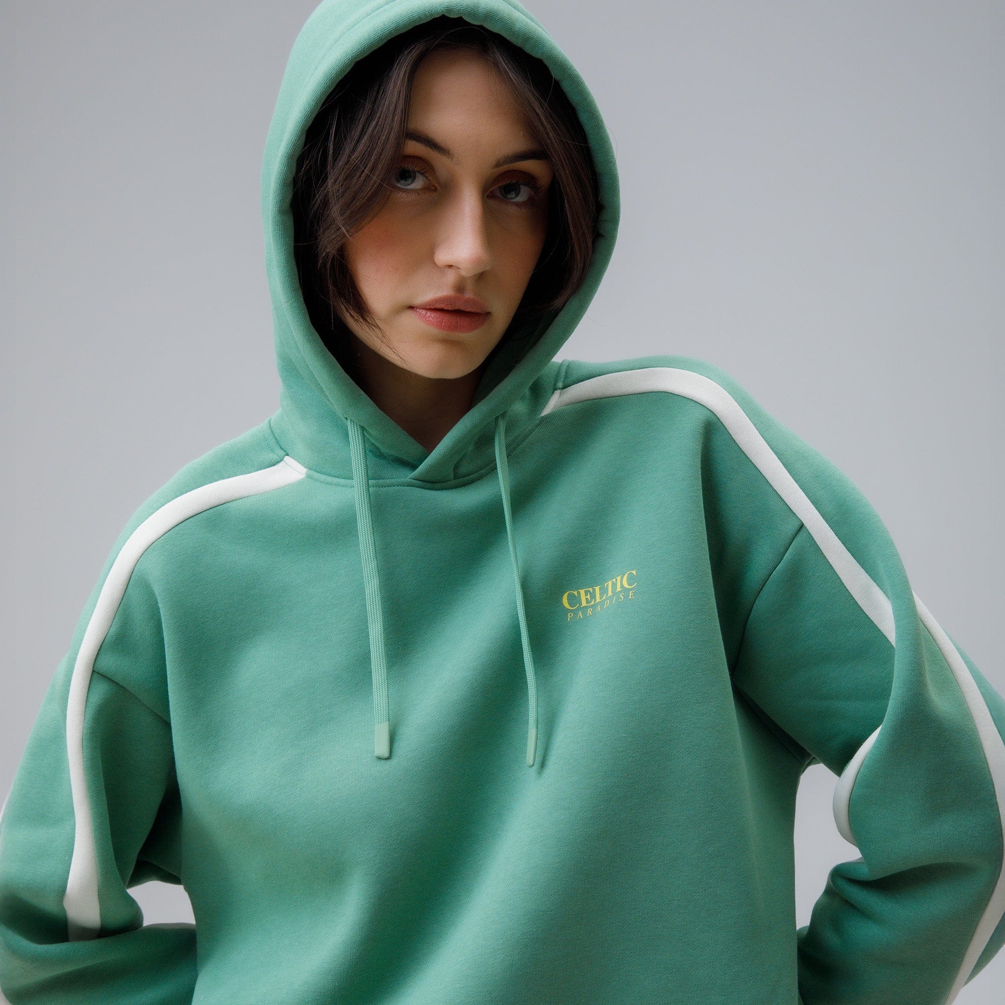 Celtic Women's Paradise Print Green Hoodie - Image 6